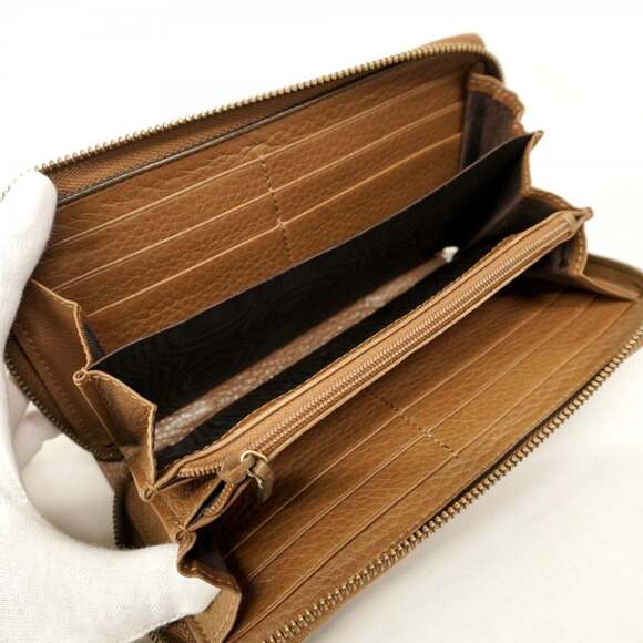 Gucci Interlocking G Long Wallet 309972 Leather Brown Men's Women's - Picture 4 of 12